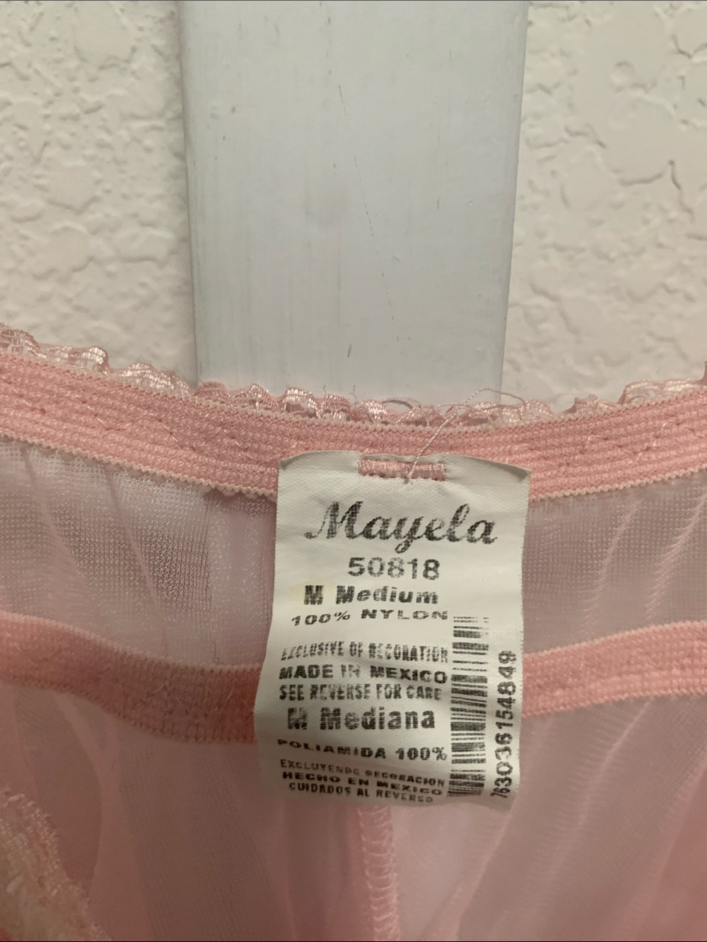 Vintage Light Pink Sheer Lace Babydoll Chemise - Picture 4 of 8